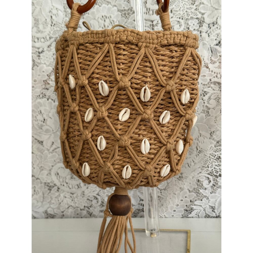 Lot of 3 Boho Straw Crossbody Bags Woven Raffia Shell Beach Summer NWOT - Picture 10 of 14